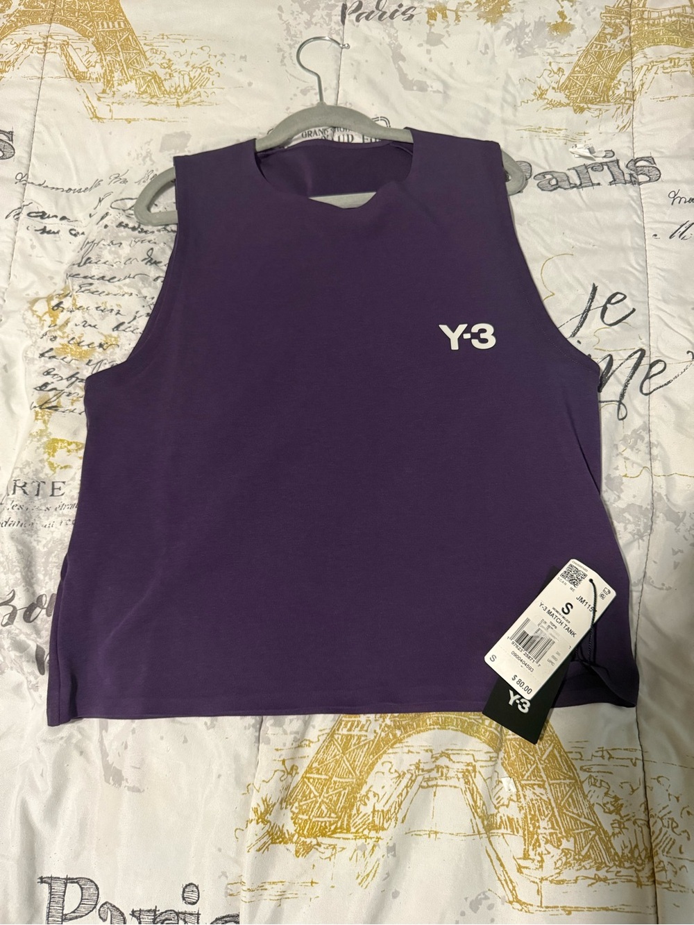 Y-3 Match Tank Sleeveless Top Crew Neck Purple   S JM1157